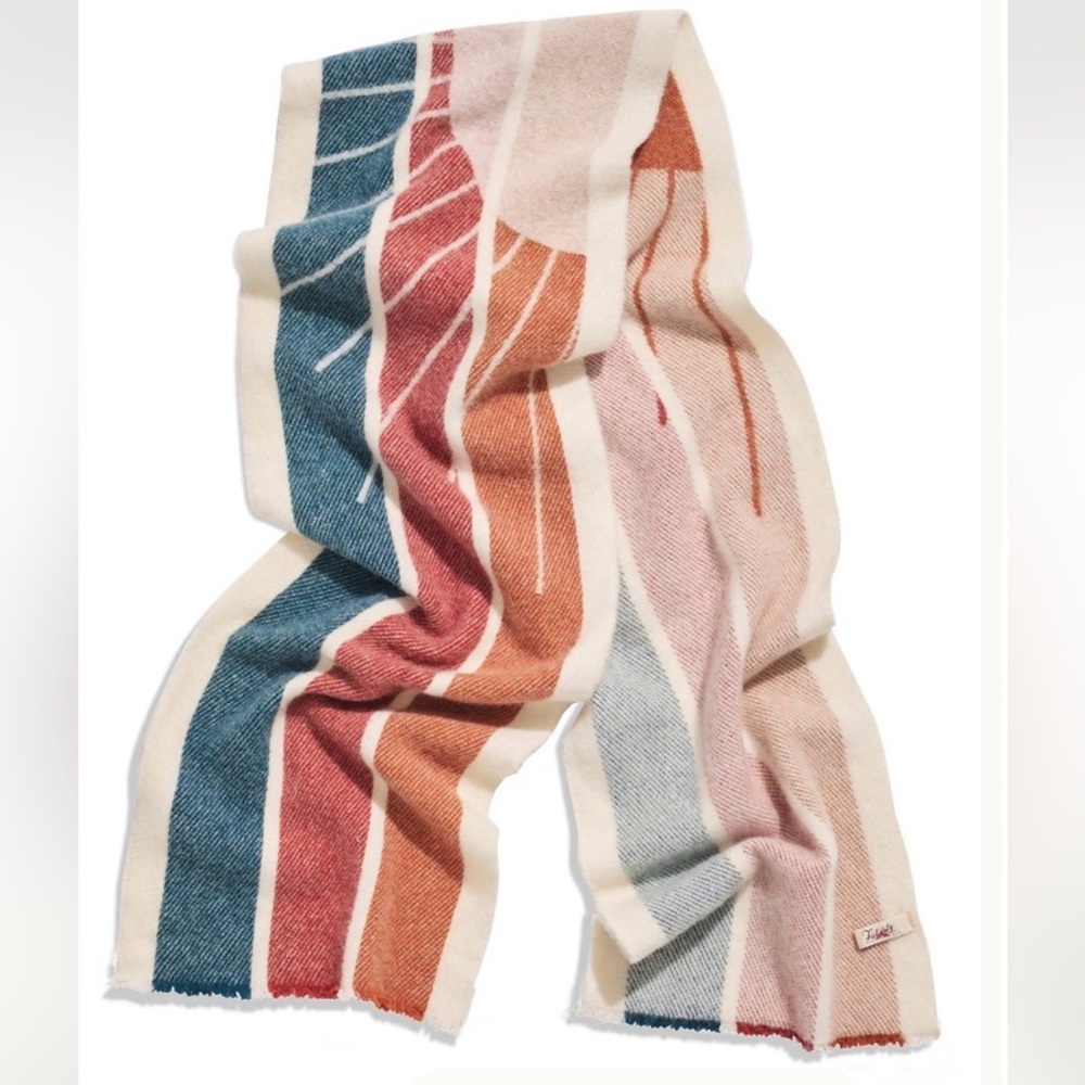 Faherty Sun and Waves Wool Scarf NWT